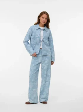 Vmrae Jeans mit hoher Leibhöhe und weitem Bein