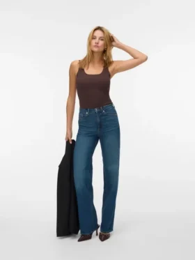 Vmtessa Jeans mit hoher Leibhöhe und weitem Bein