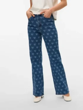 Vmtessa Jeans mit hoher Leibhöhe und weitem Bein