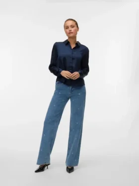 Vmtessa Jeans mit hoher Leibhöhe und weitem Bein