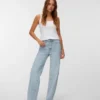 Vmtessa Jeans mit Strasssteinen, hoher Taille und weitem Bein