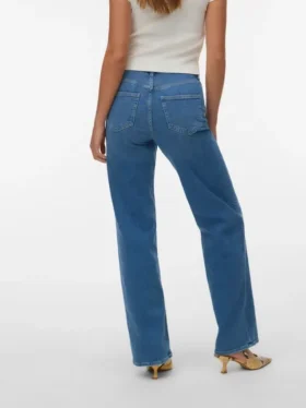Vmtessa-Stretch-Jeans mit hoher Leibhöhe und weitem Bein
