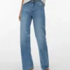 Vmtessa-Stretch-Jeans mit hoher Leibhöhe und weitem Bein