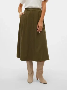 Vmvienna Midi-Rock aus Cord mit hoher Taille
