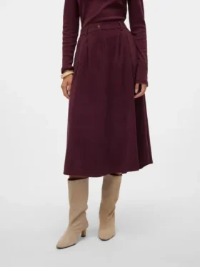 Vmvienna Midi-Rock aus Cord mit hoher Taille