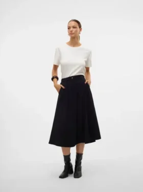 Vmvienna Midi-Rock aus Cord mit hoher Taille