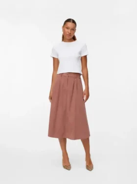 Vmvienna Midi-Rock aus Cord mit hoher Taille