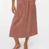 Vmvienna Midi-Rock aus Cord mit hoher Taille