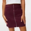 Vmvienna Midi-Rock aus Cord mit hoher Taille