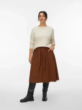 Vmvilja Cord-Midi-Rock mit hoher Taille