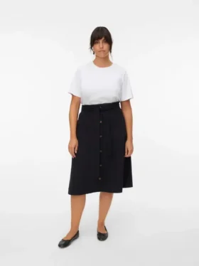 Vmvilja Cord-Midi-Rock mit hoher Taille