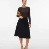Vmvilja Midi-Rock aus Cord mit hoher Taille
