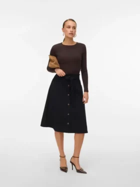 Vmvilja Midi-Rock aus Cord mit hoher Taille