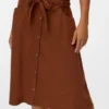 Vmvilja Midi-Rock aus Cord mit hoher Taille